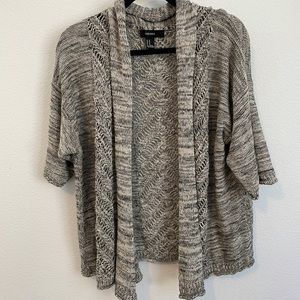 Short sleeve drape front cardigan